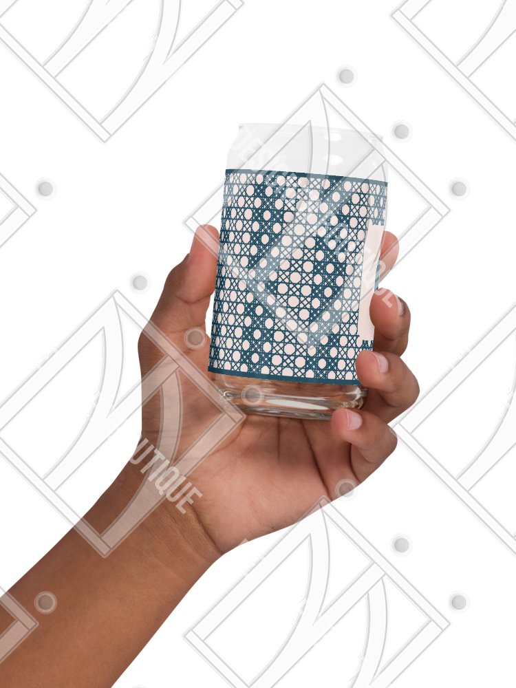 Le Rose Blue Monogram B Can-Shaped Glass product image (6)