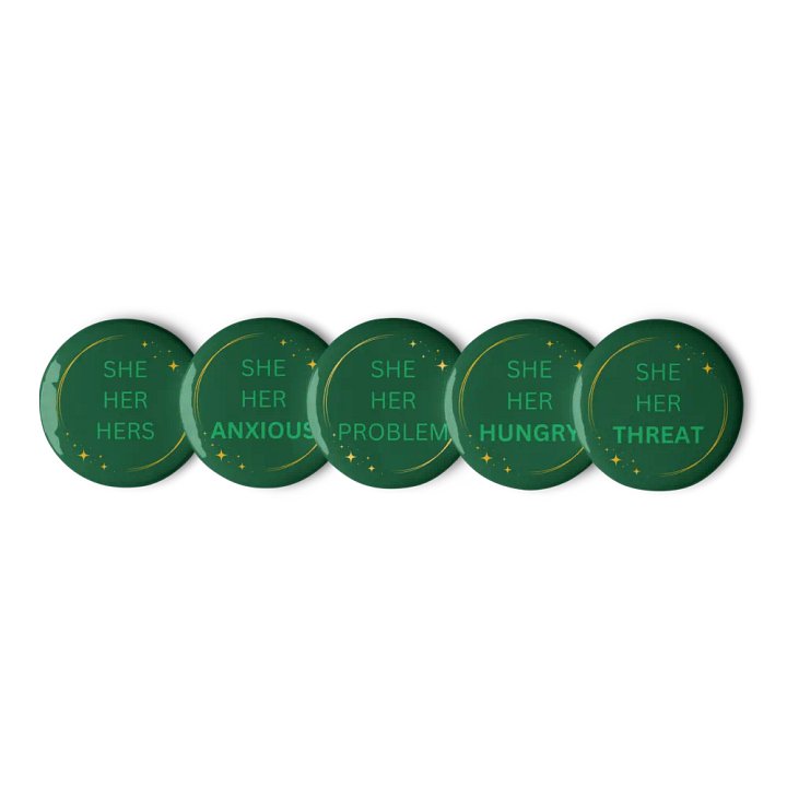 She/Her Pronoun Pins - Green product image (2)