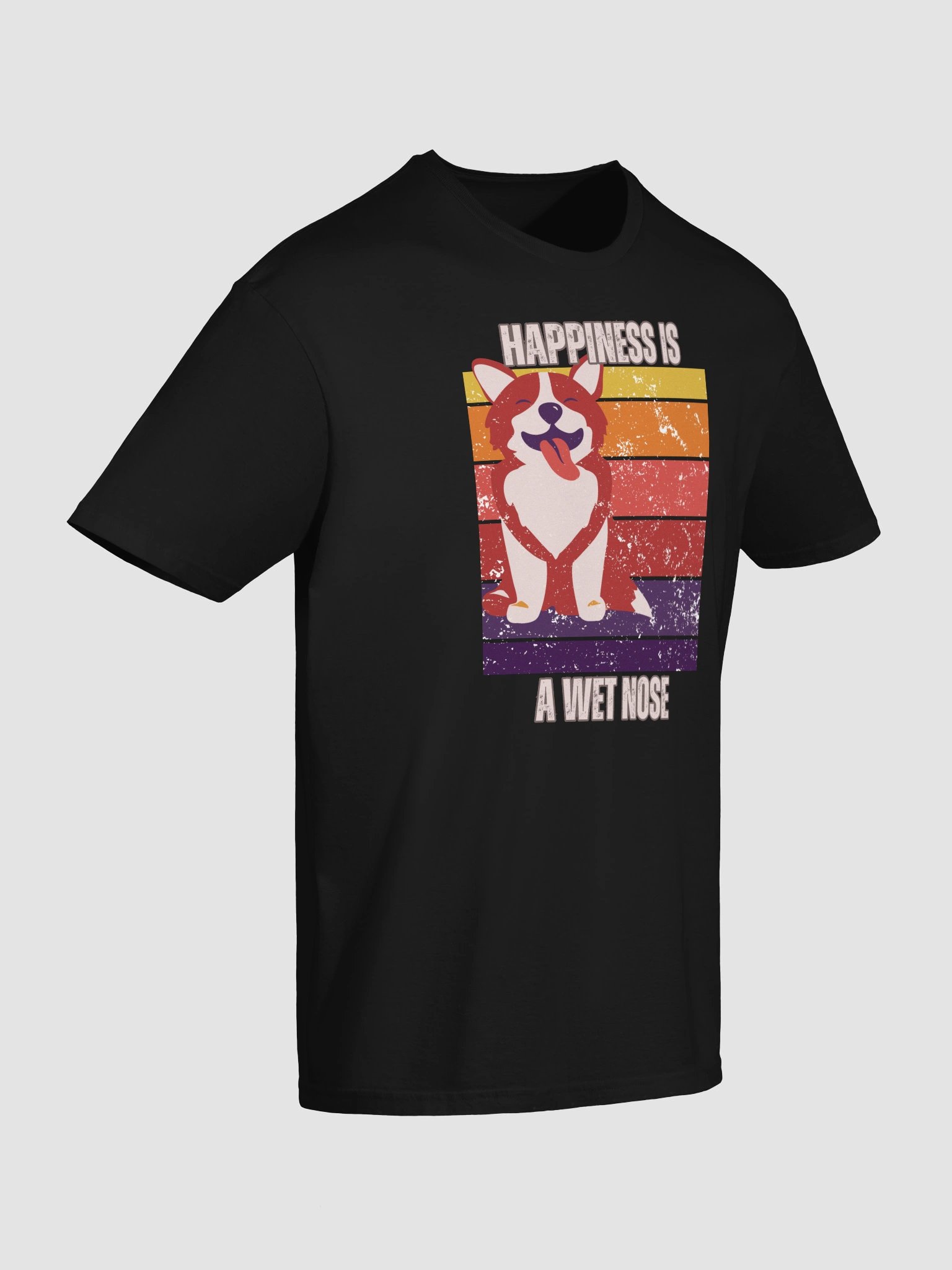 Happiness is a Wet Nose – Retro Dog Lover T-Shirt product image (7)