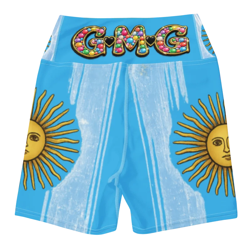 GMG Argentina Sky Women's Performance Biker Shorts | Grandma Gang Limited Edition product image (5)