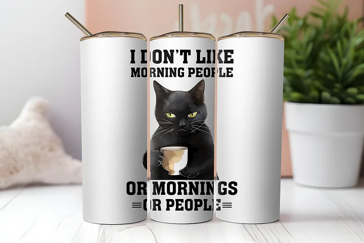 Anti-Morning Cat Tumbler: Embrace Your Inner Night Owl! product image (2)