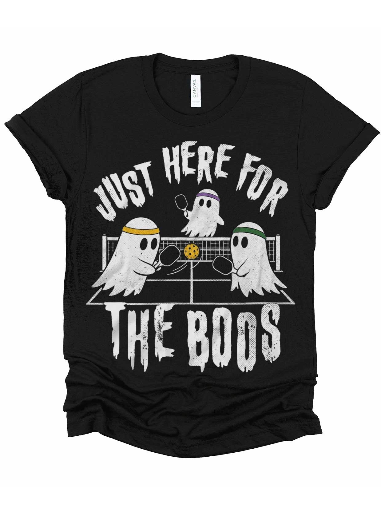 Just Here For The Boos Halloween Pickleball Shirt | Ghost Graphic Tee product image (1)