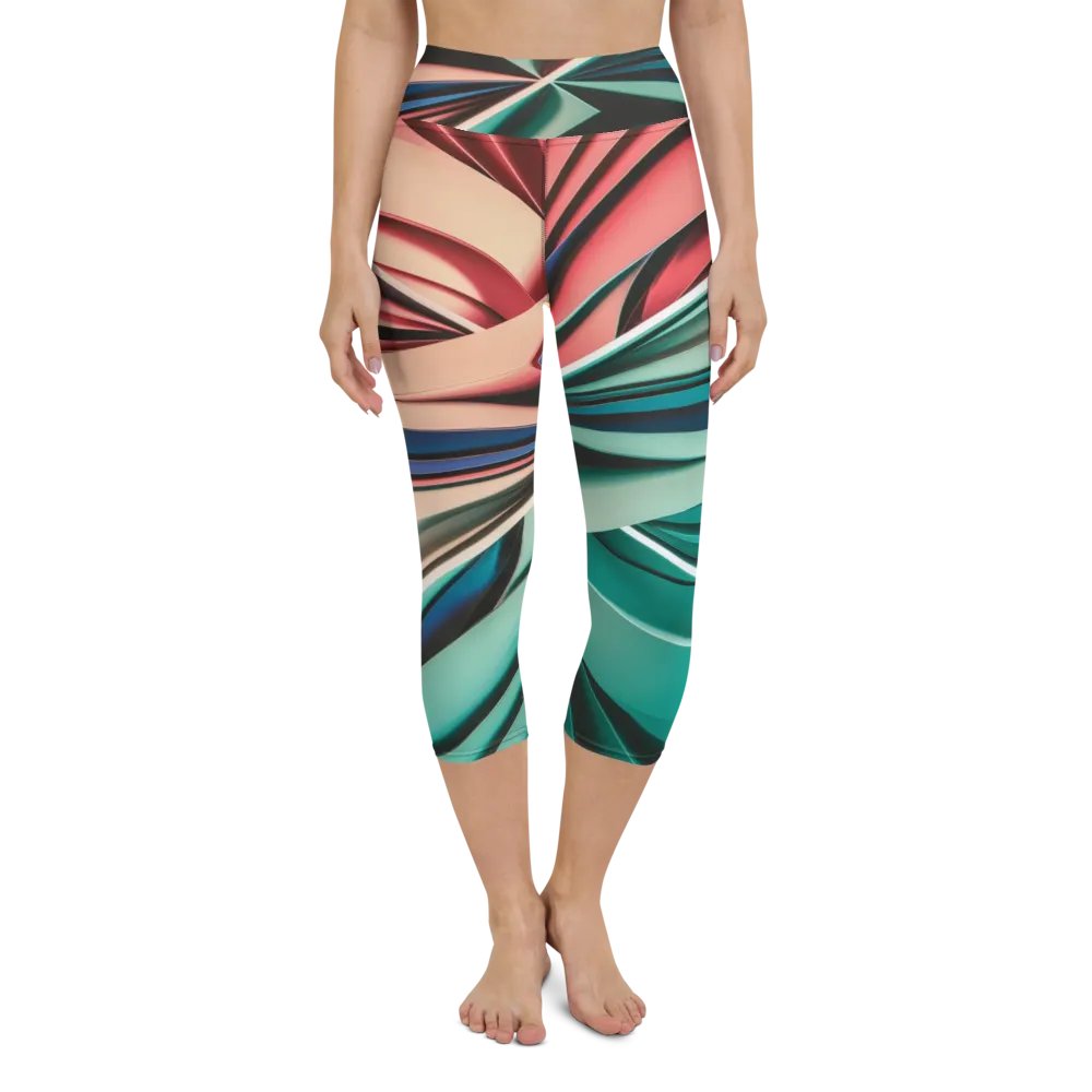 Abstract Geometric Yoga Capri Leggings in Vibrant Colors (XS-XL) product image (7)