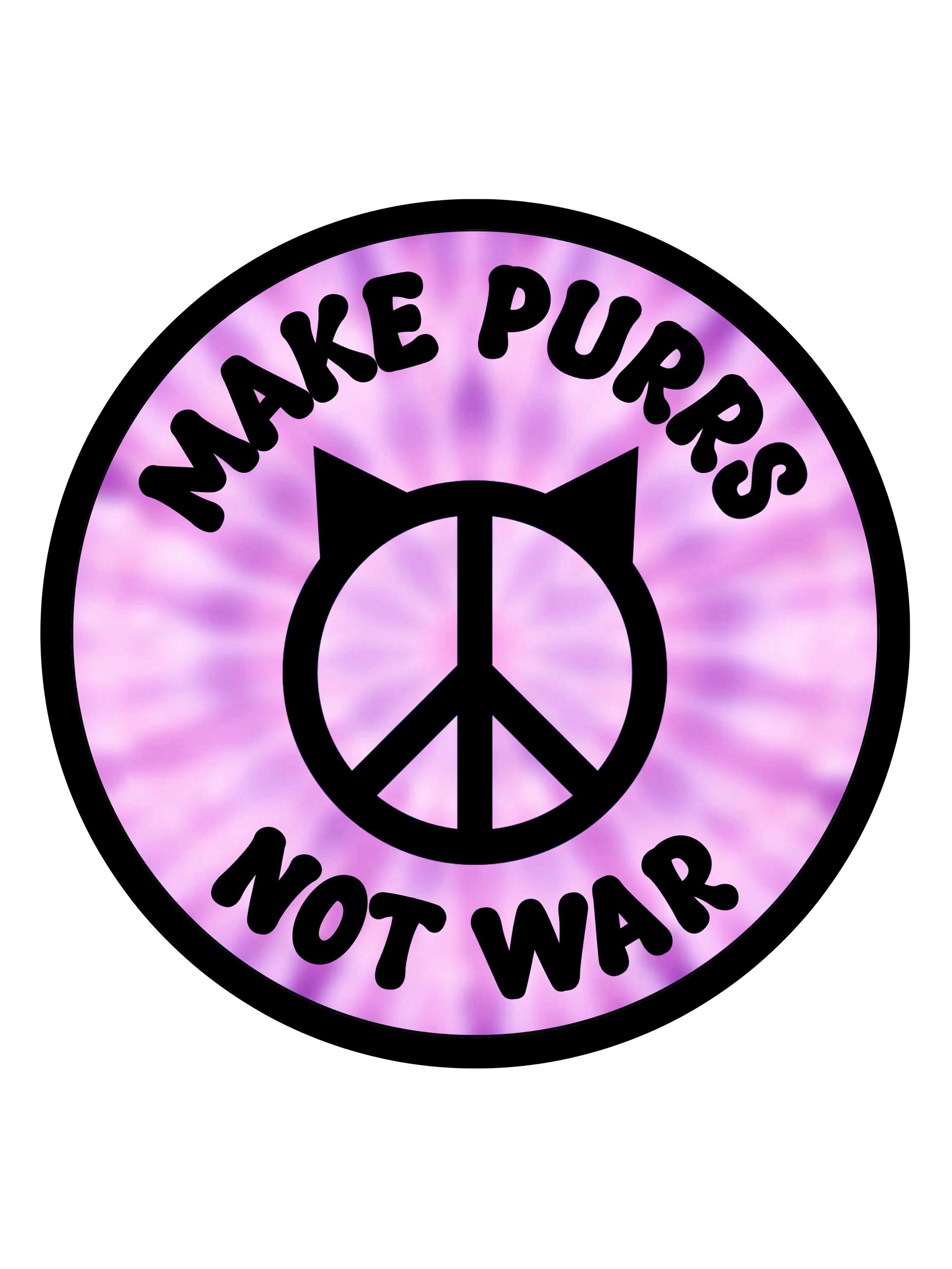 Make Purrs, Not War purple magnet product image (1)