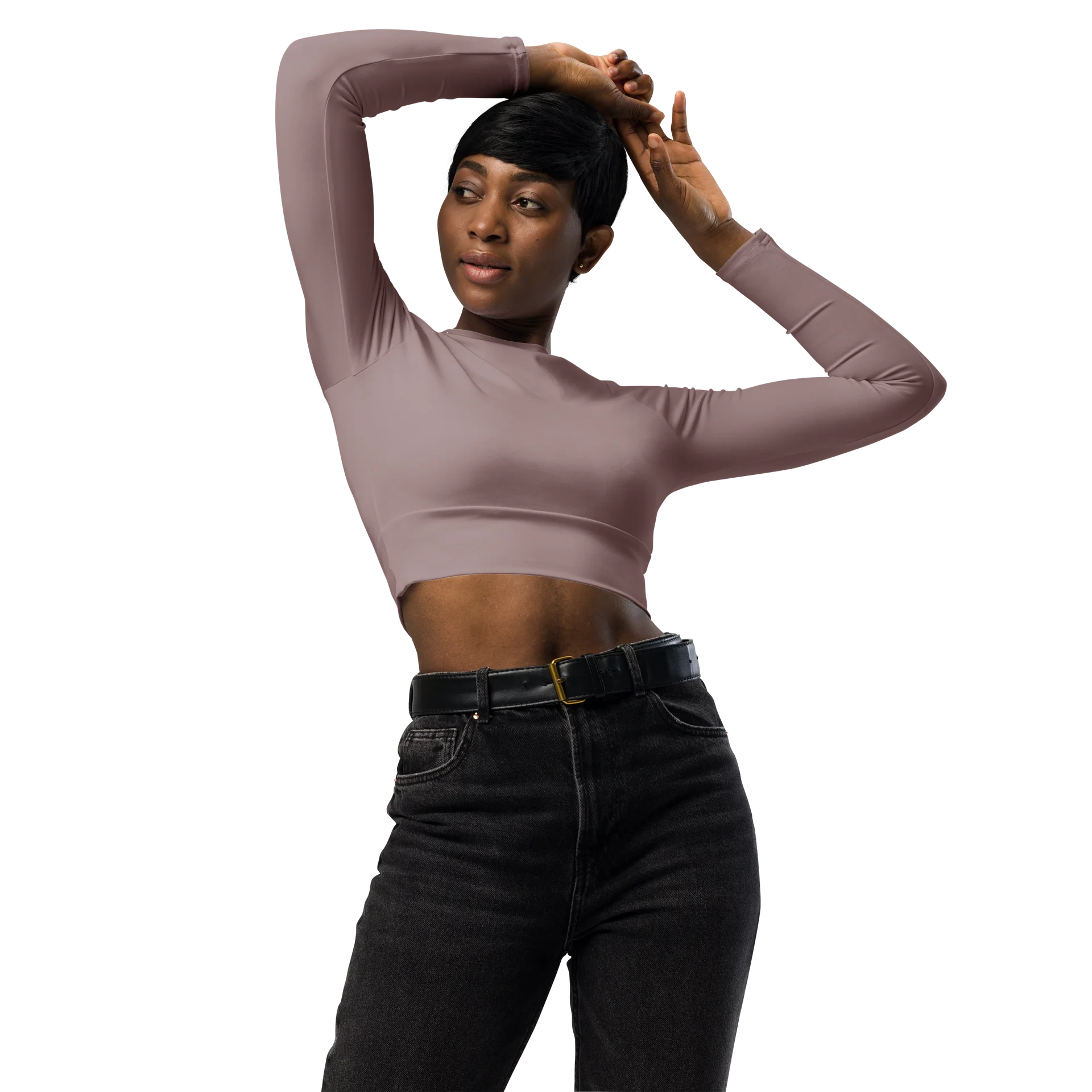 Dusty Pink All-Over Print Crop Top product image (3)