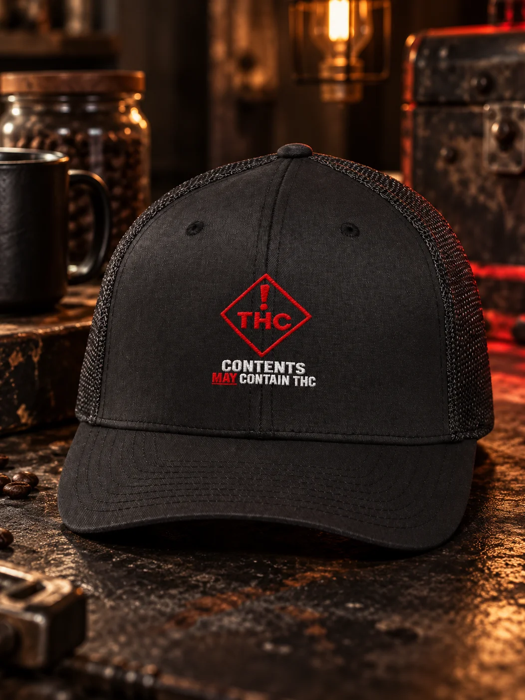 Funny THC Hat — Contents May Contain THC™ Flexfit Cap | Broken Body™ product image (2)