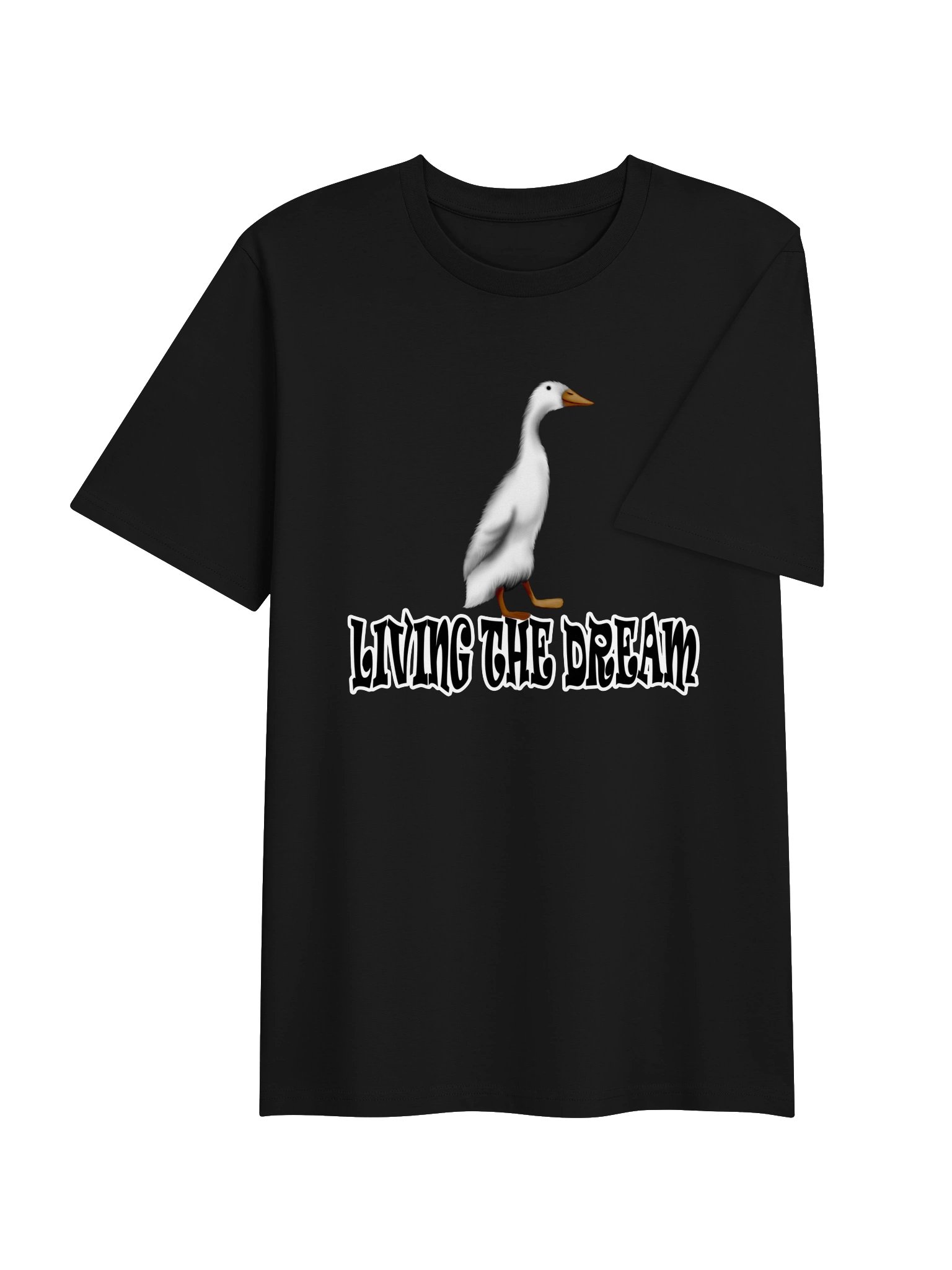 Duck "LIVING THE DREAM" T-Shirt. Unisex Stanley/Stella Organic Ribbed Neck T-Shirt product image (3)