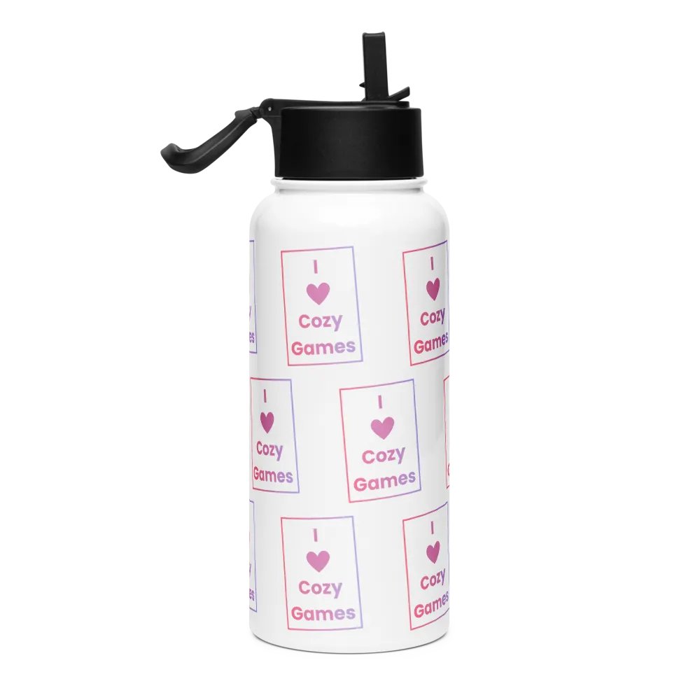 I Love Cozy Games Stainless Steel Water Bottle product image (4)