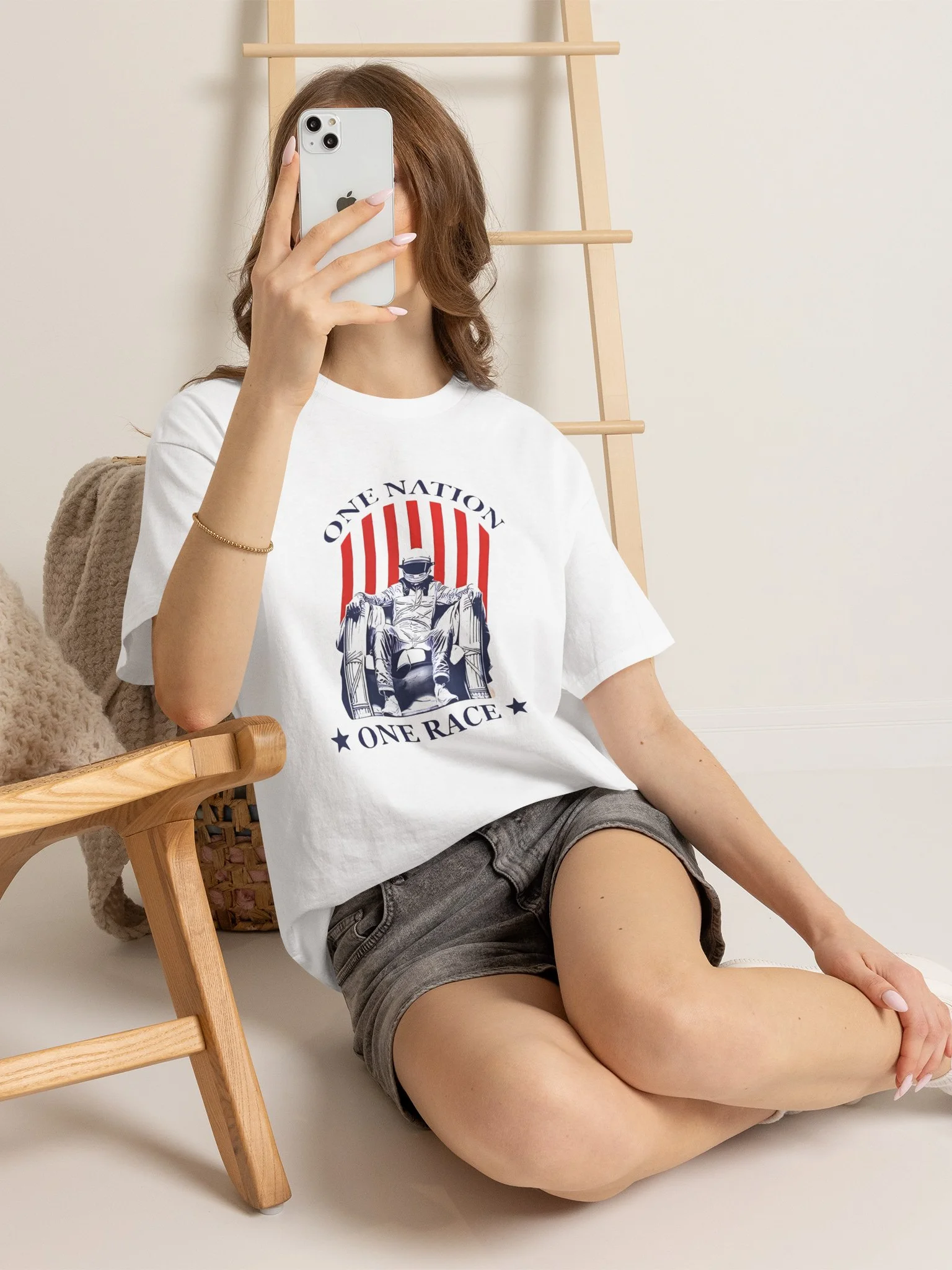 One Nation One Race Oversized Shirt product image (127)