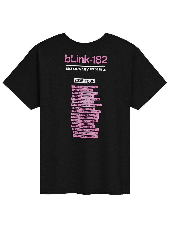 Blink-182 Missionary Impossible Tour Black T-Shirt product image (2)
