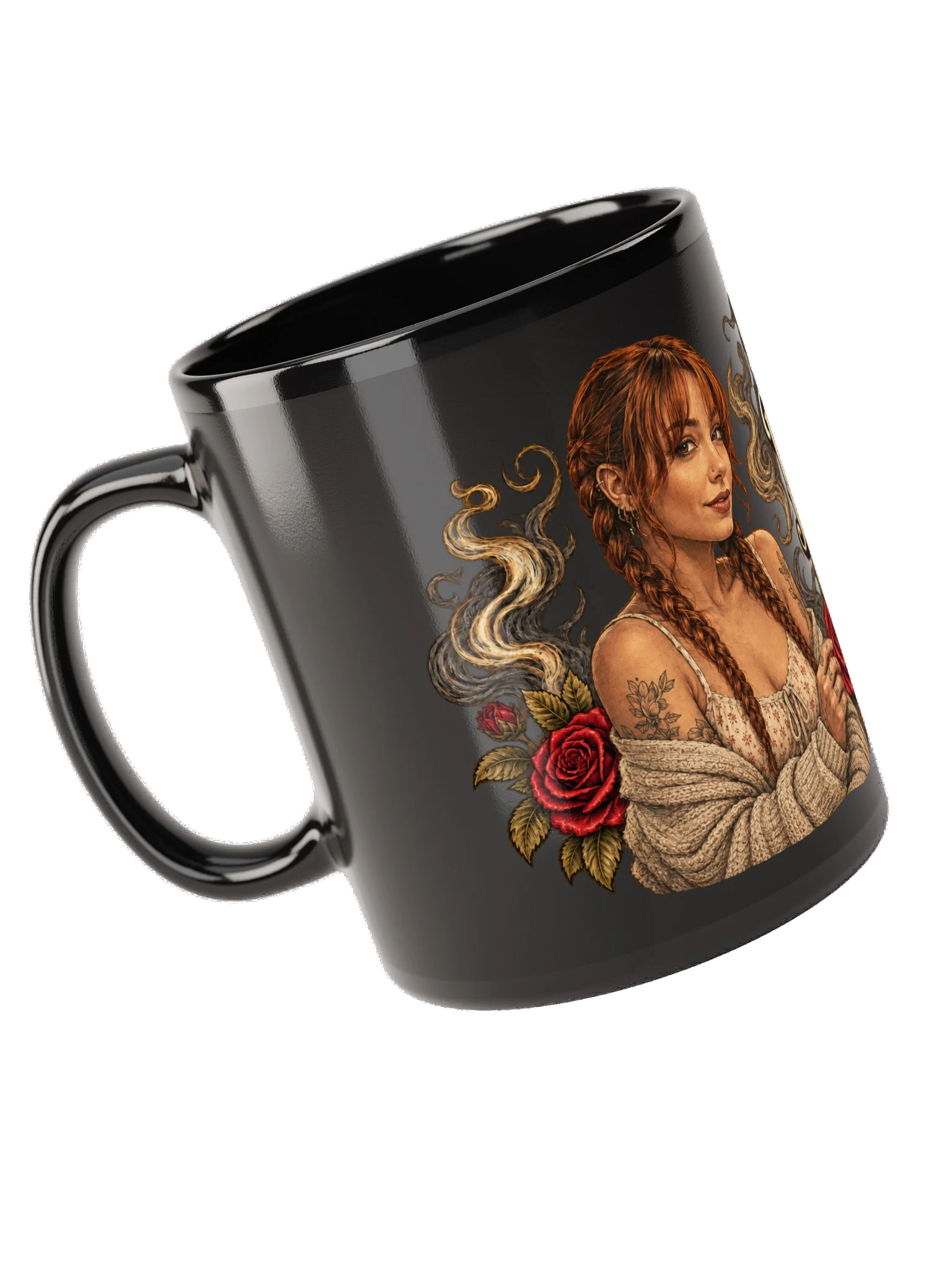 Brown Eyes & Tattoos Black Glossy Mug product image (9)