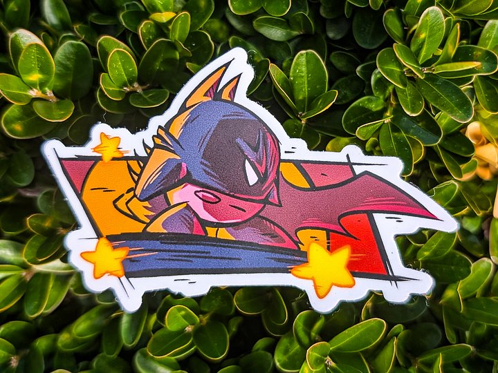 “The Bat-Puff” | Batman x Kirby Waterproof Vinyl Sticker product image (1)