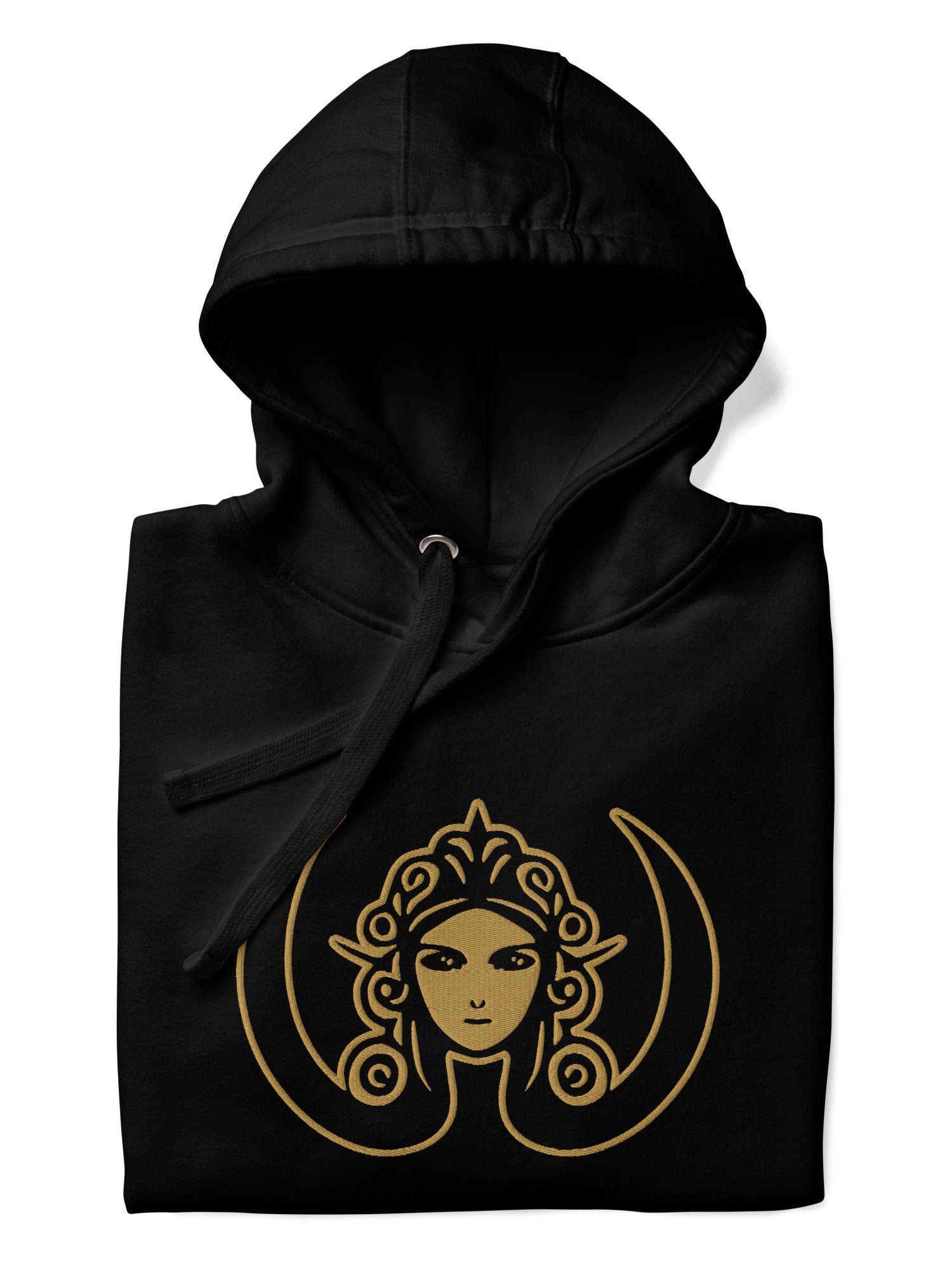 CIRCEMOON Signature Hoodie with Gold Goddess Emblem, unisex, black product image (3)