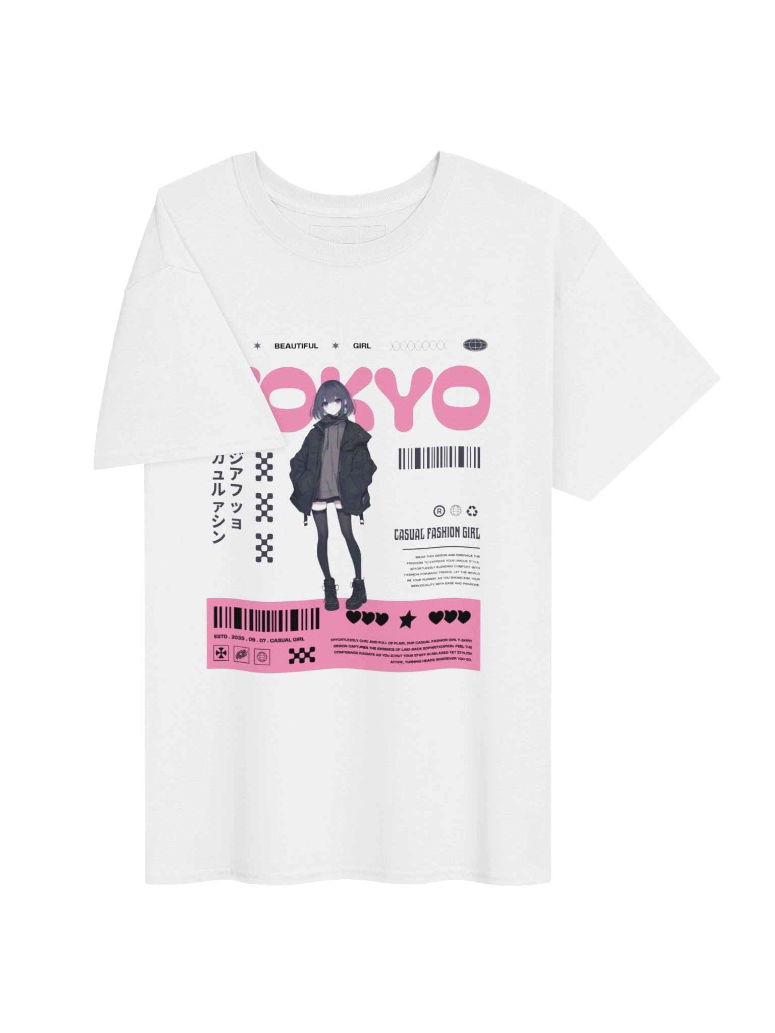 Tokyo Casual Style Girl Graphic Tee product image (3)