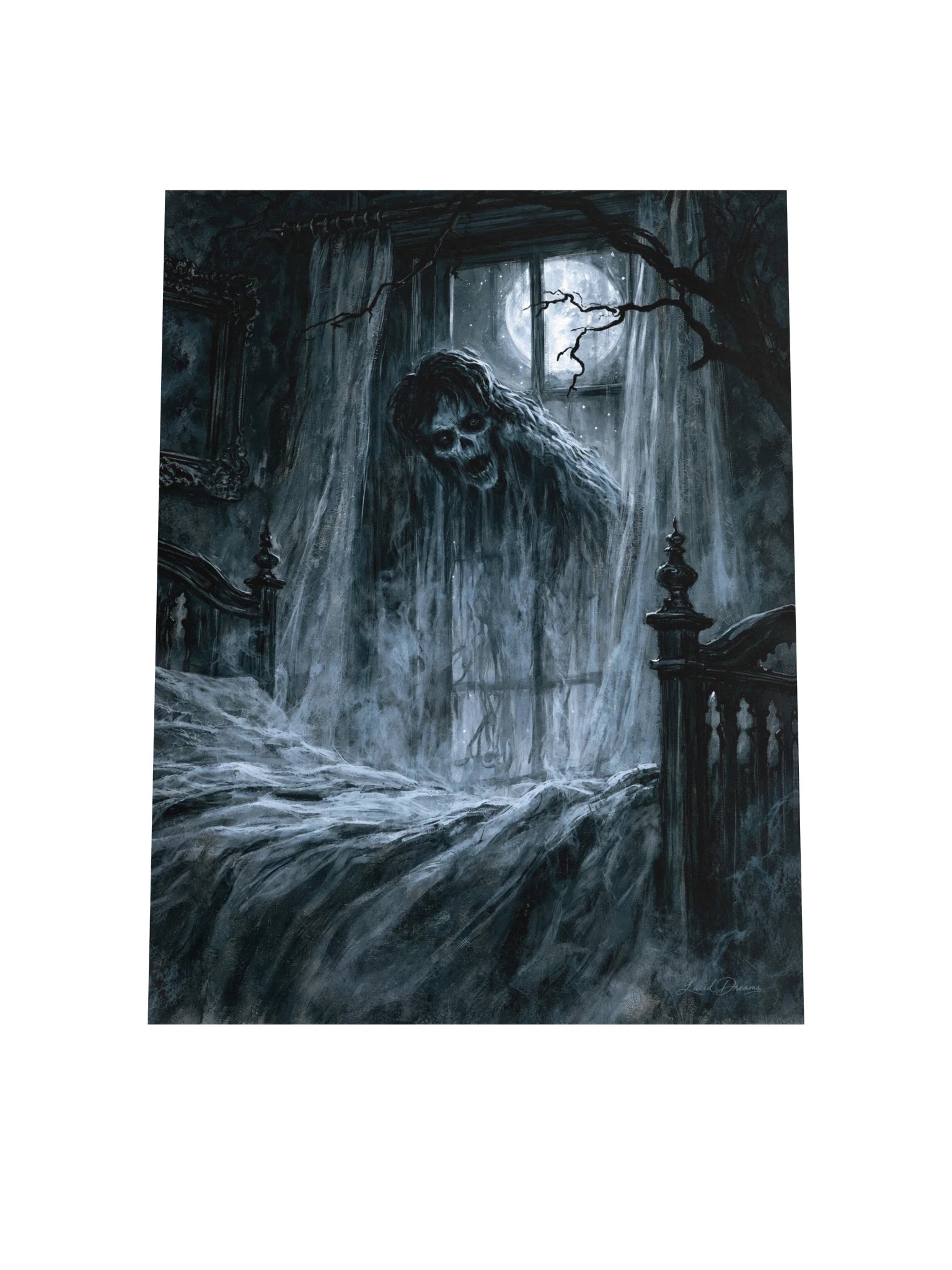 Haunted Bedroom Art Print — A Visitor After Midnight product image (4)