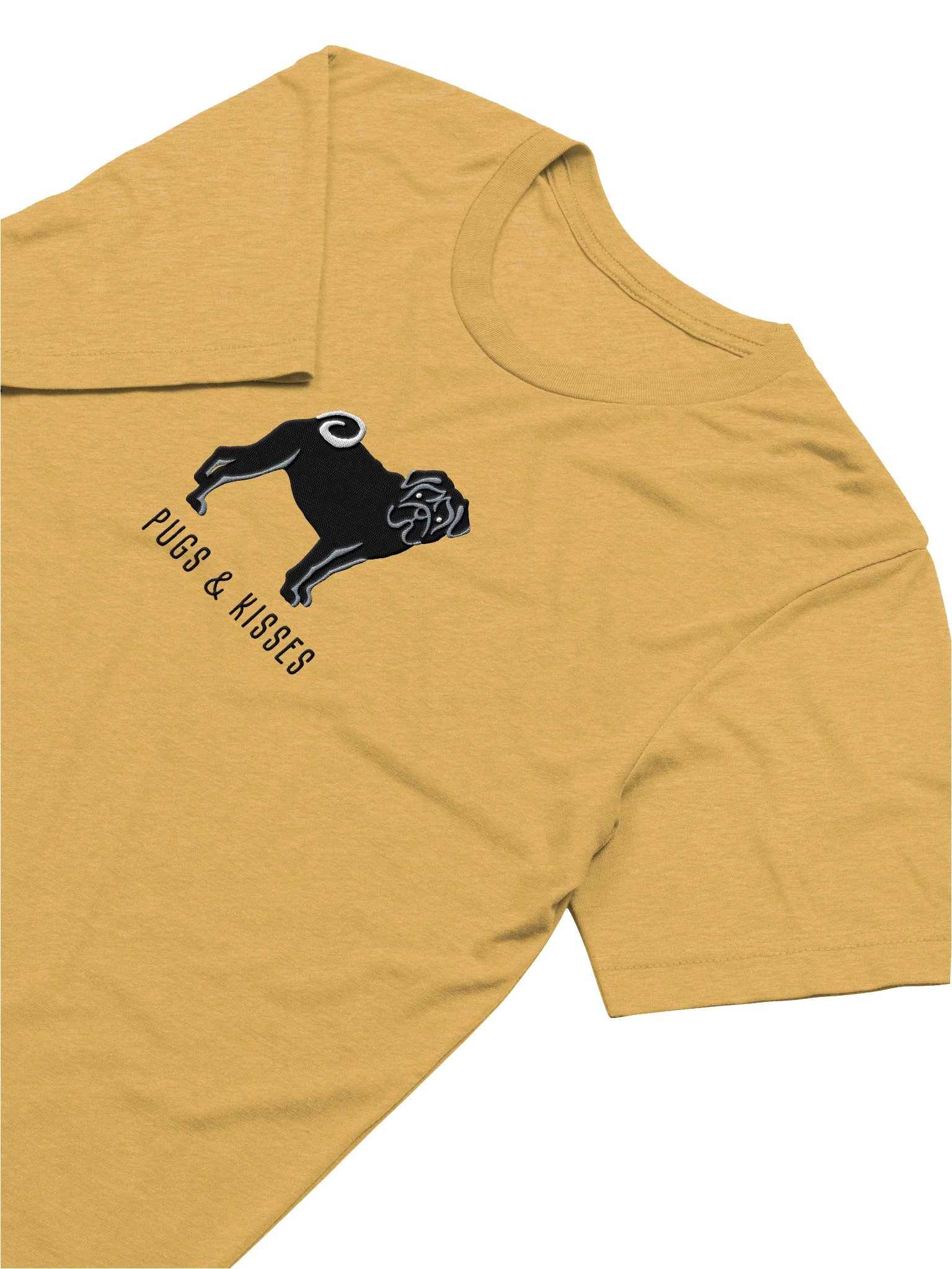 Pugs and Kisses T-Shirt(Embroidered) of a Pug(Black) product image (54)