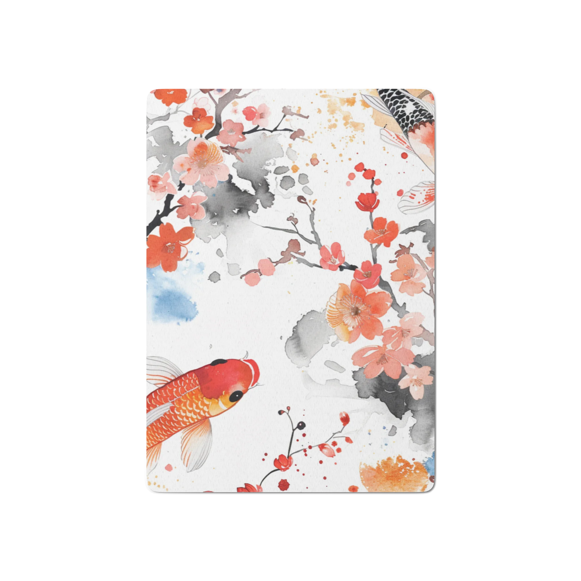 Japanese Koi Fish Playing Cards | Watercolor Sumi-e Floral Cherry Blossom Deck product image (2)