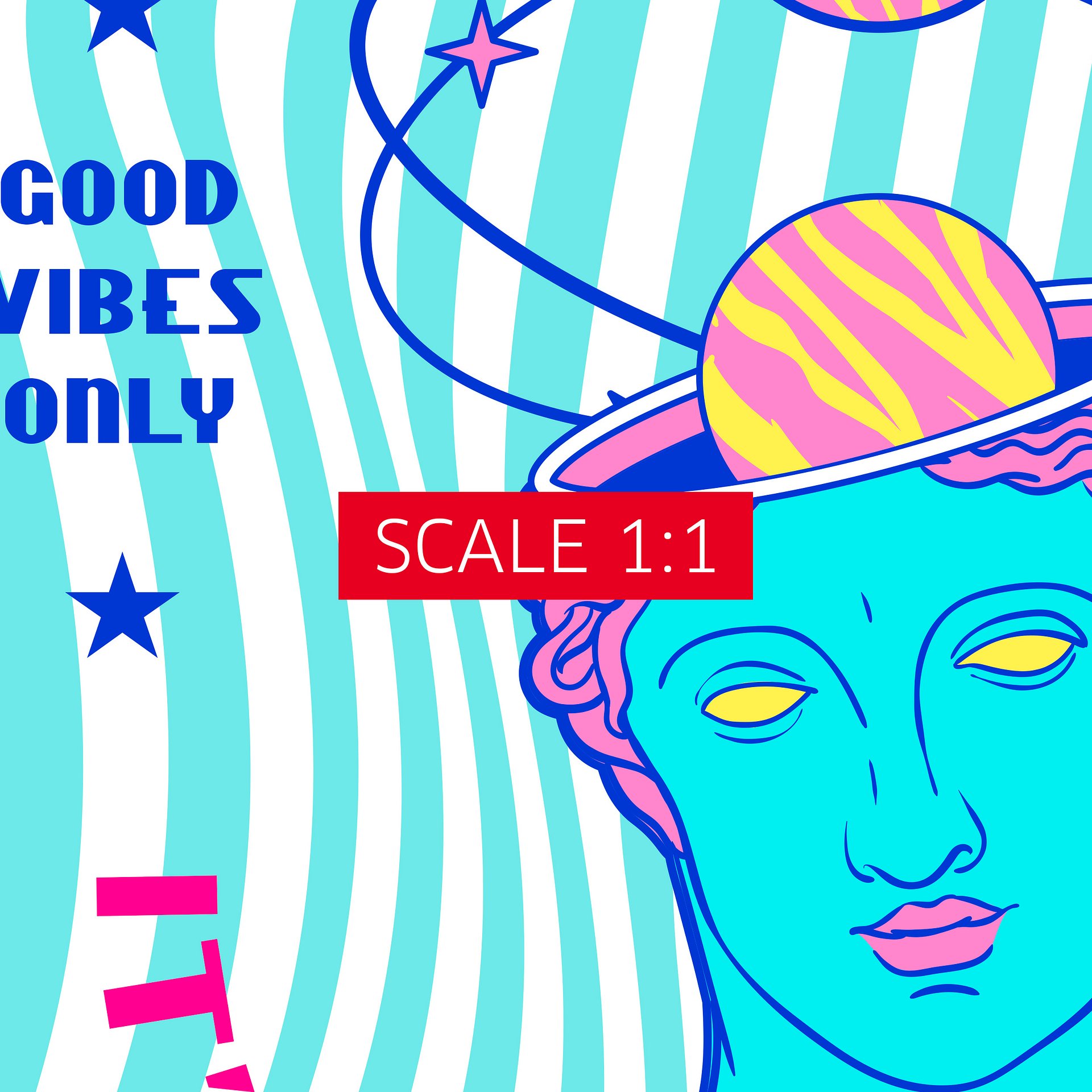 Retrowave poster/Vaporwave print: Good vibes only — anime poster, aesthetic poster, video game poster, neon light, 90s decor product image (4)