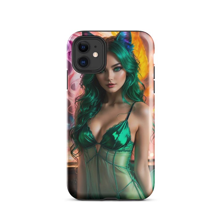 Fantasy Fox Girl - Emerald Flame iPhone Case product image (24)