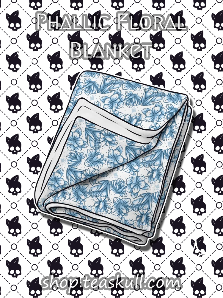 (NSFW) Phallic Floral Throw Blanket product image (1)