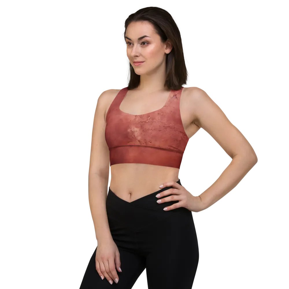 Abstract Grunge intense red Longline Sports Bra product image (4)
