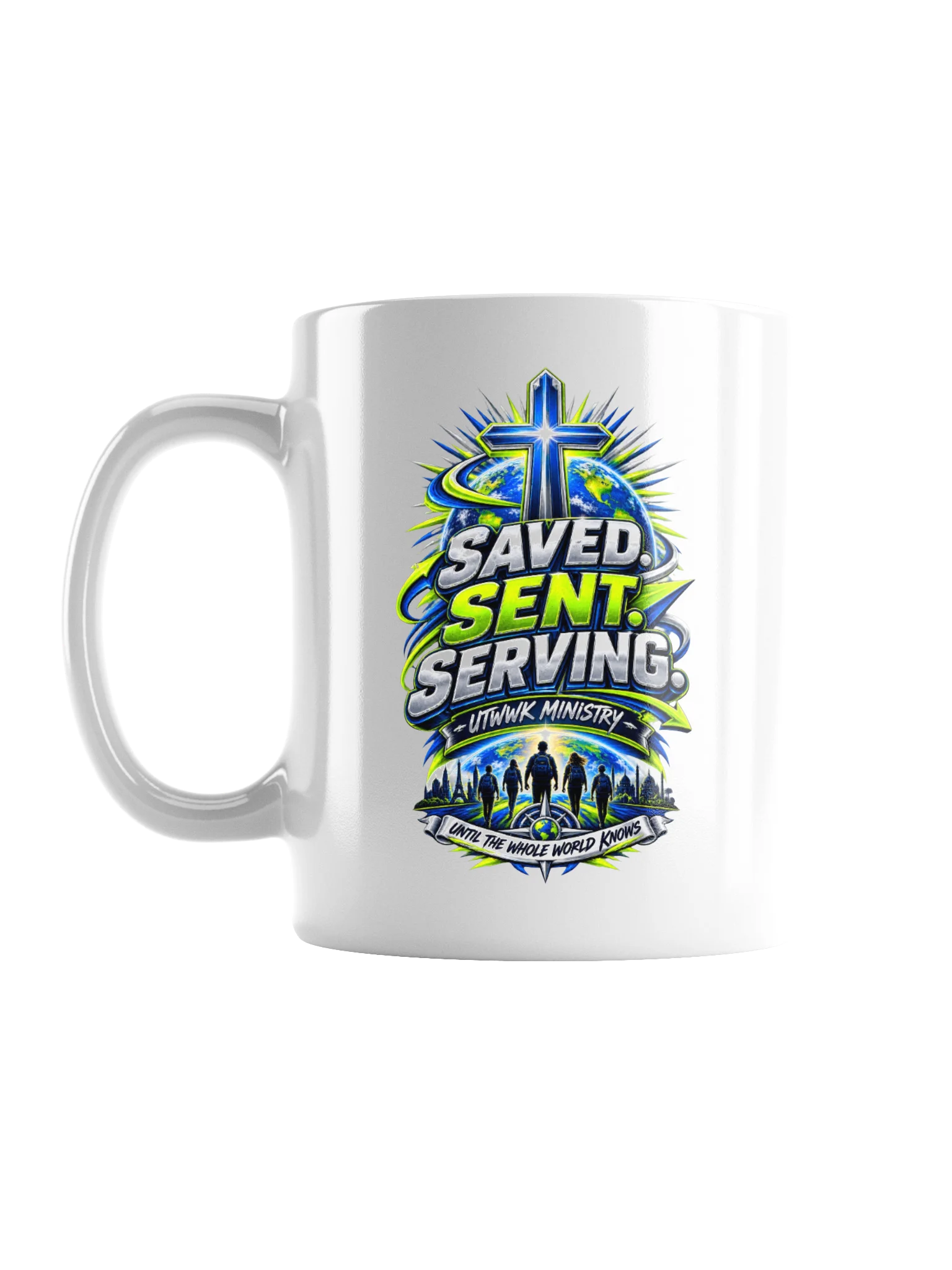 Saved. Sent. Serving. White Glossy Mug product image (1)
