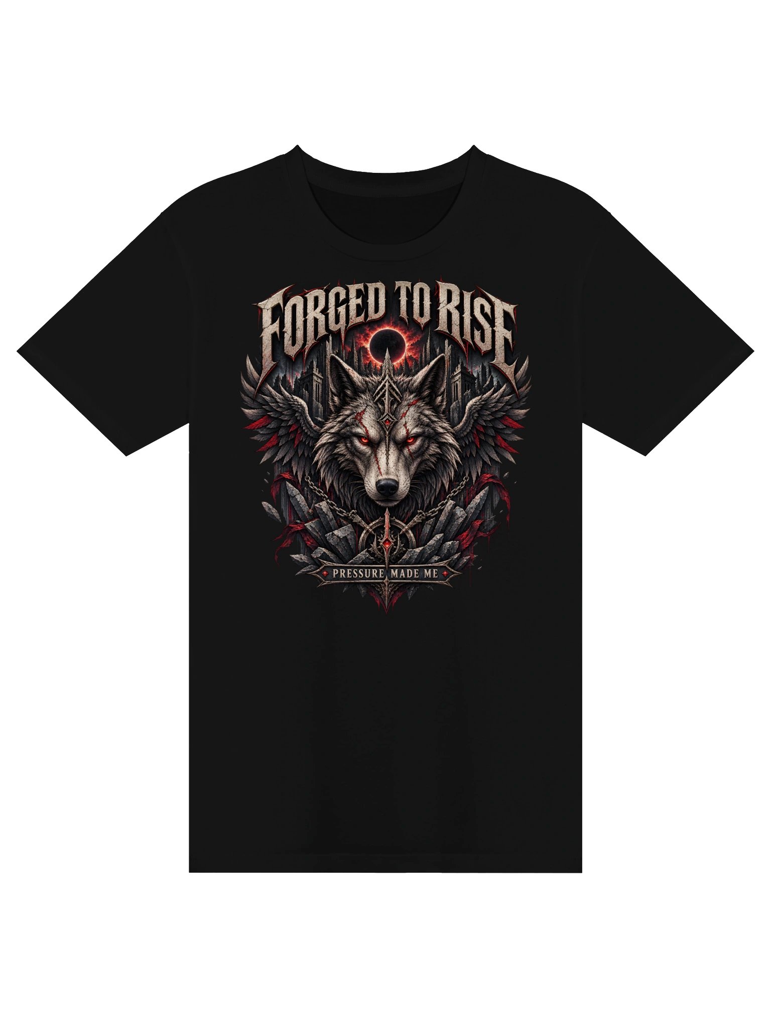 Forged To Rise Wolf T-Shirt | Dark Gothic Graphic Tee product image (3)