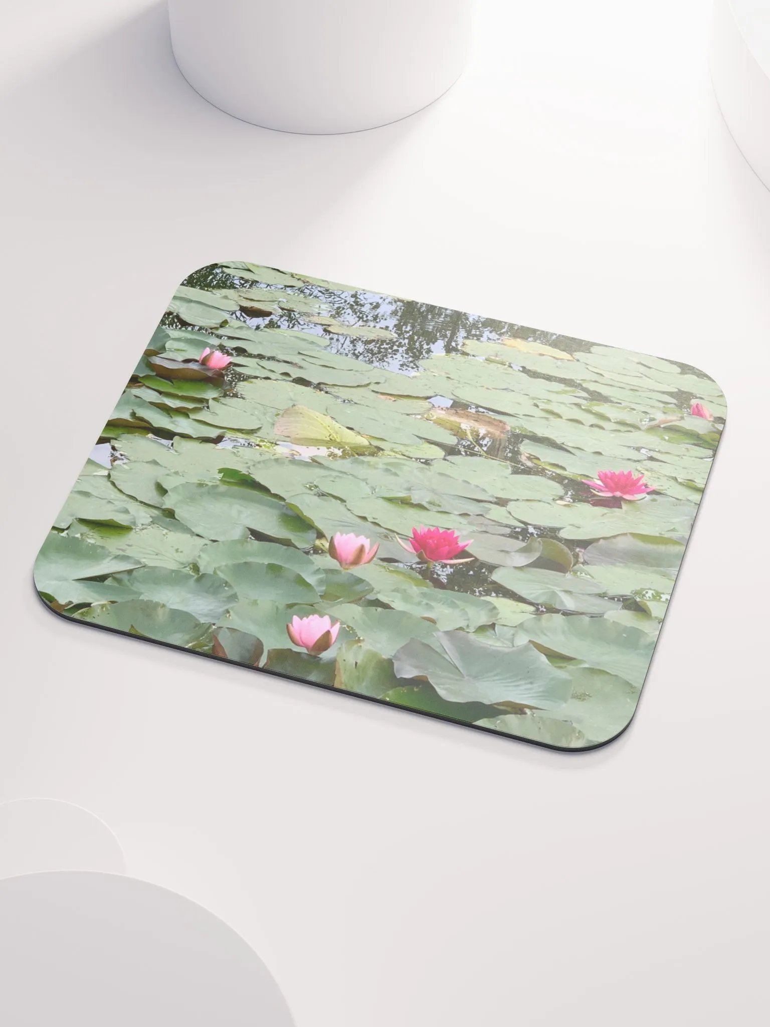 Pink Water Lilies in a Pond Tranquility Mouse Pad product image (6)