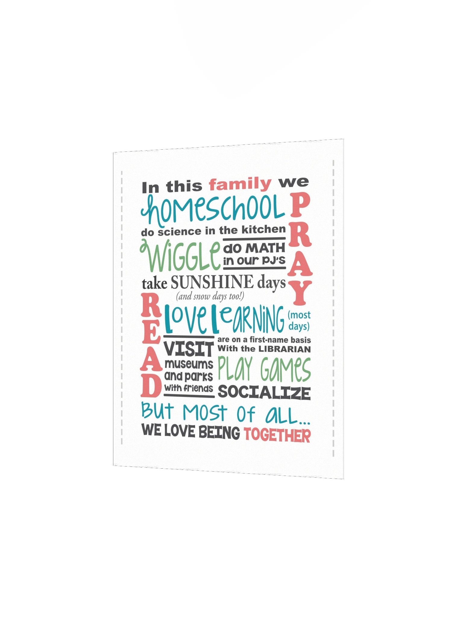 In This Family We Homeschool — Word Art Poster product image (3)