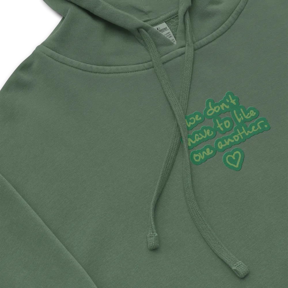 ONE ANOTHER (moss) embroidered pigment hoodie product image (1)