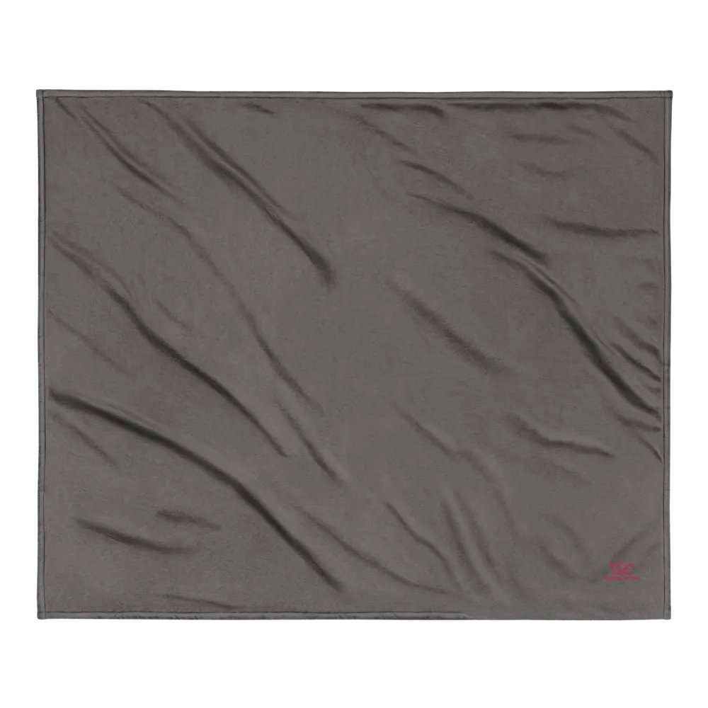 Bearded Woodz Embroider Sherpa Blanket (Grey/ Flamingo) product image (2)