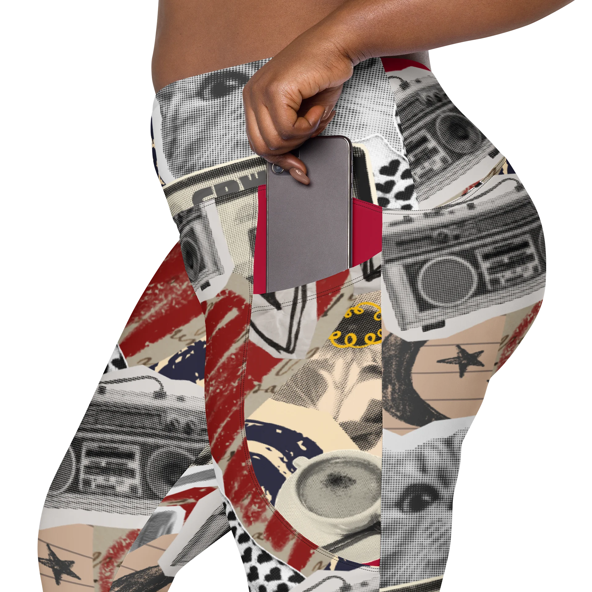 Favorite Things Nostalgic Collage Yoga Pants with Cat product image (7)