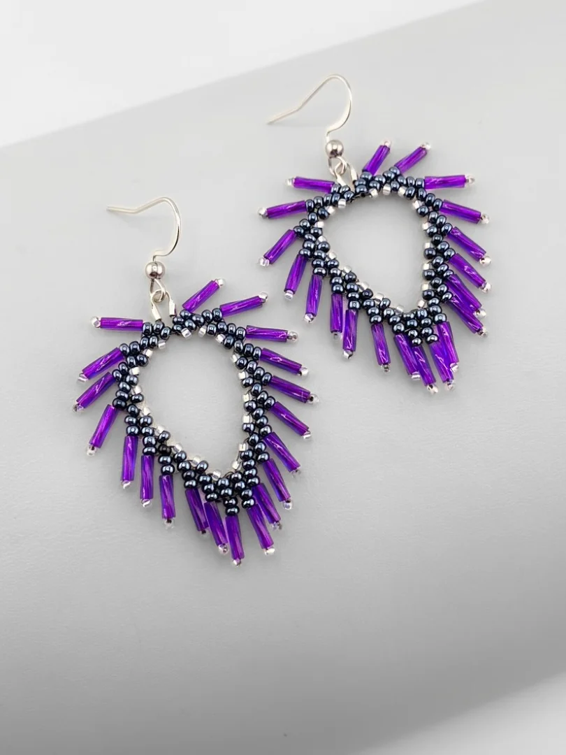 Beading Pattern - Bugle Bead Fringe Earrings product image (1)