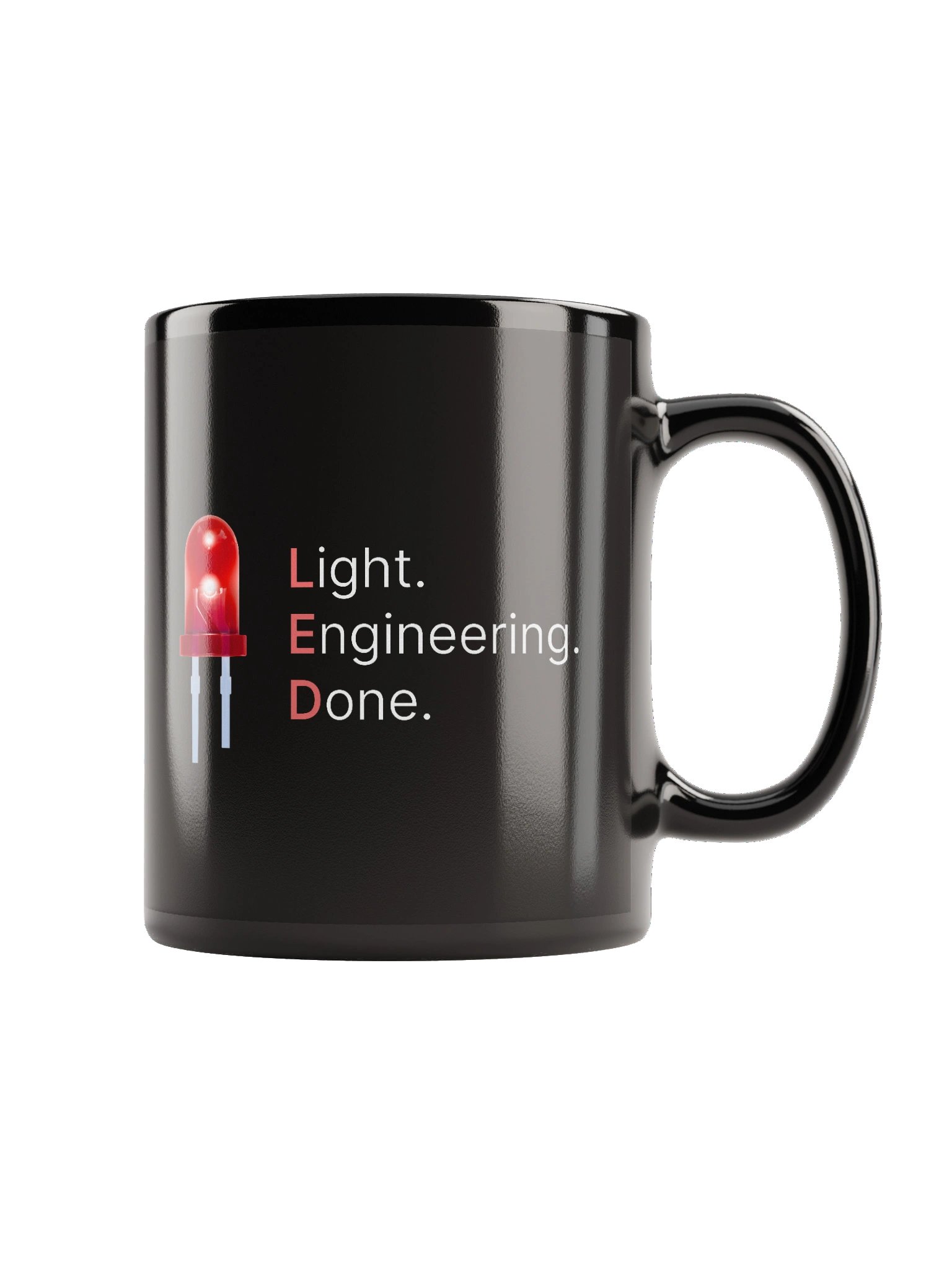 LED | Light. Engineering. Done. - Black Glossy Mug product image (1)