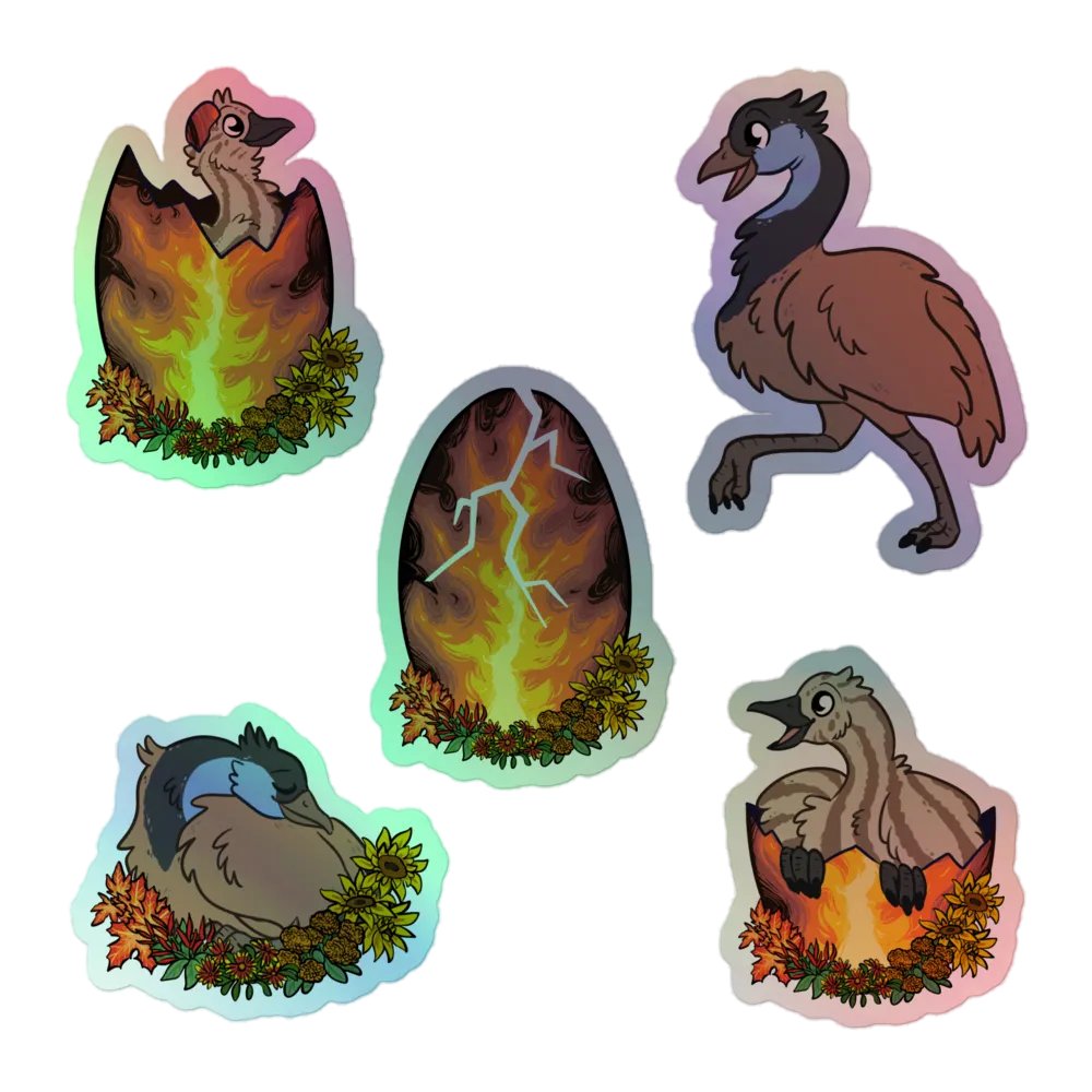 RAWR Ember Holographic Stickers product image (1)