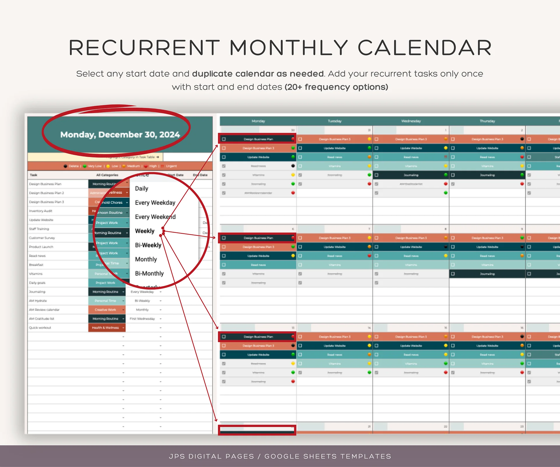 Time Blocking Planner, Google Sheets Template product image (6)
