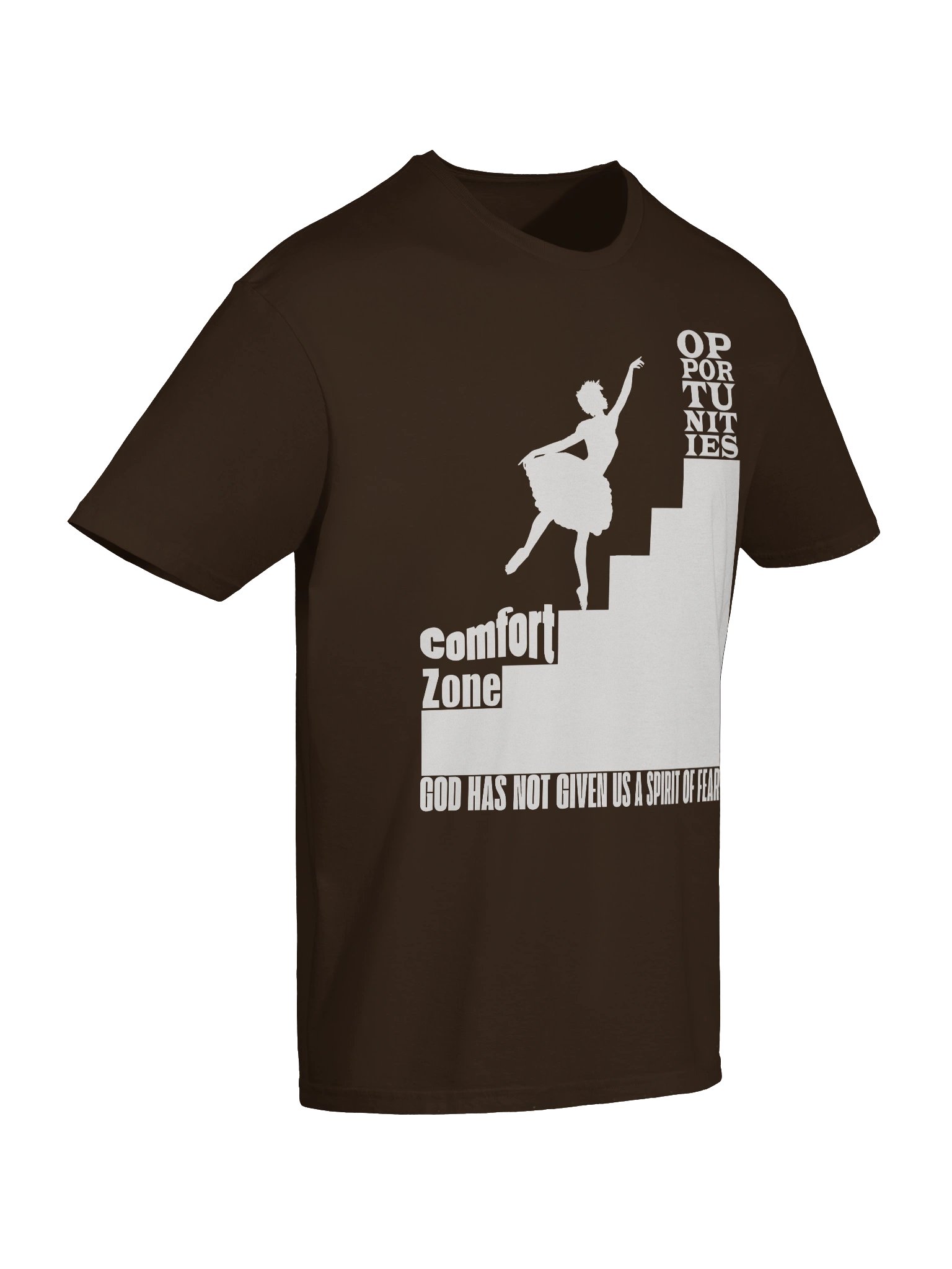 Opportunity begins at the end of our comfort zone. T-shirt product image (38)