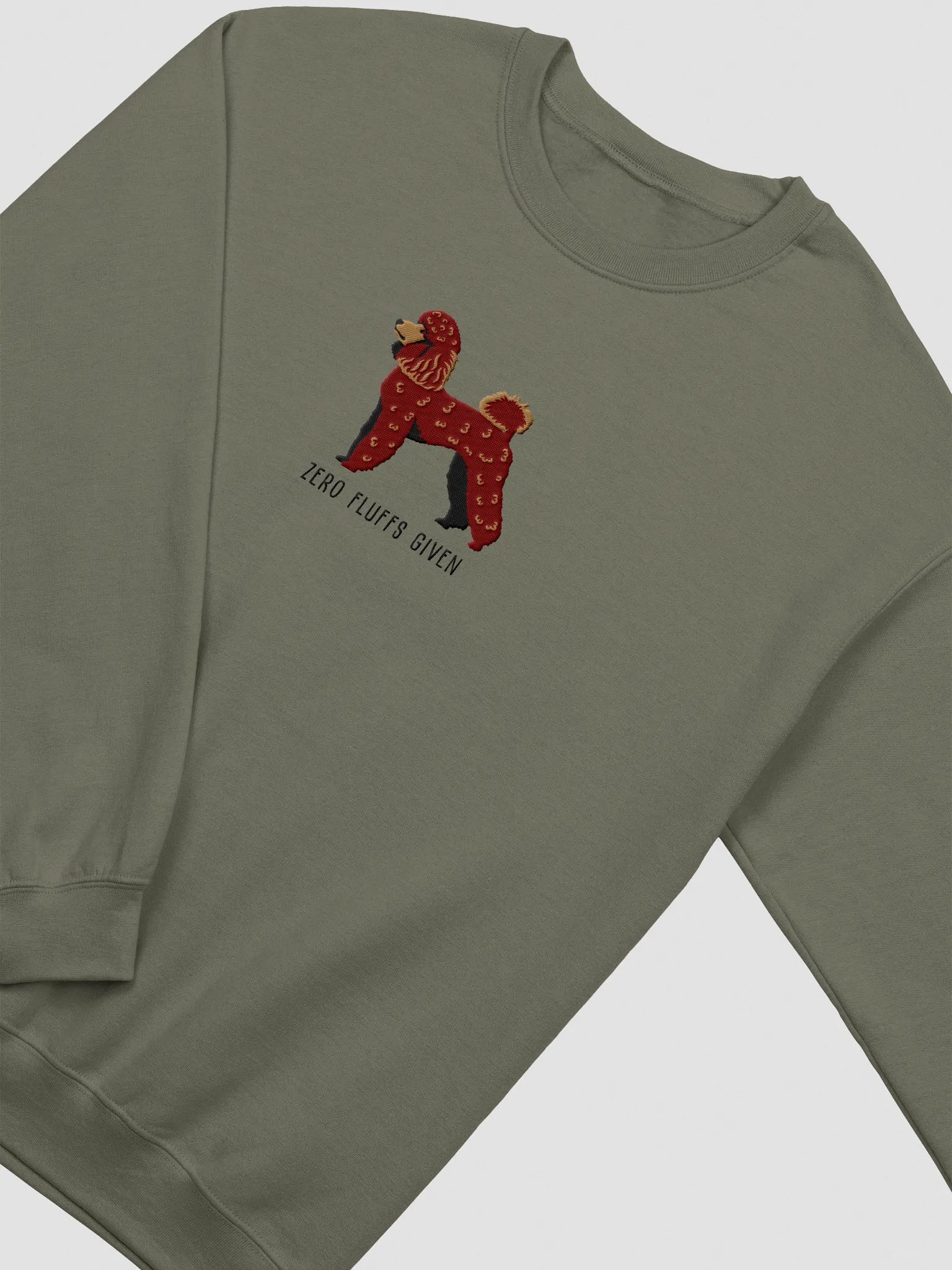 Zero Fluffs Given Sweatshirt (Embroidered) of a Mini Poodle(Chocolate) product image (6)