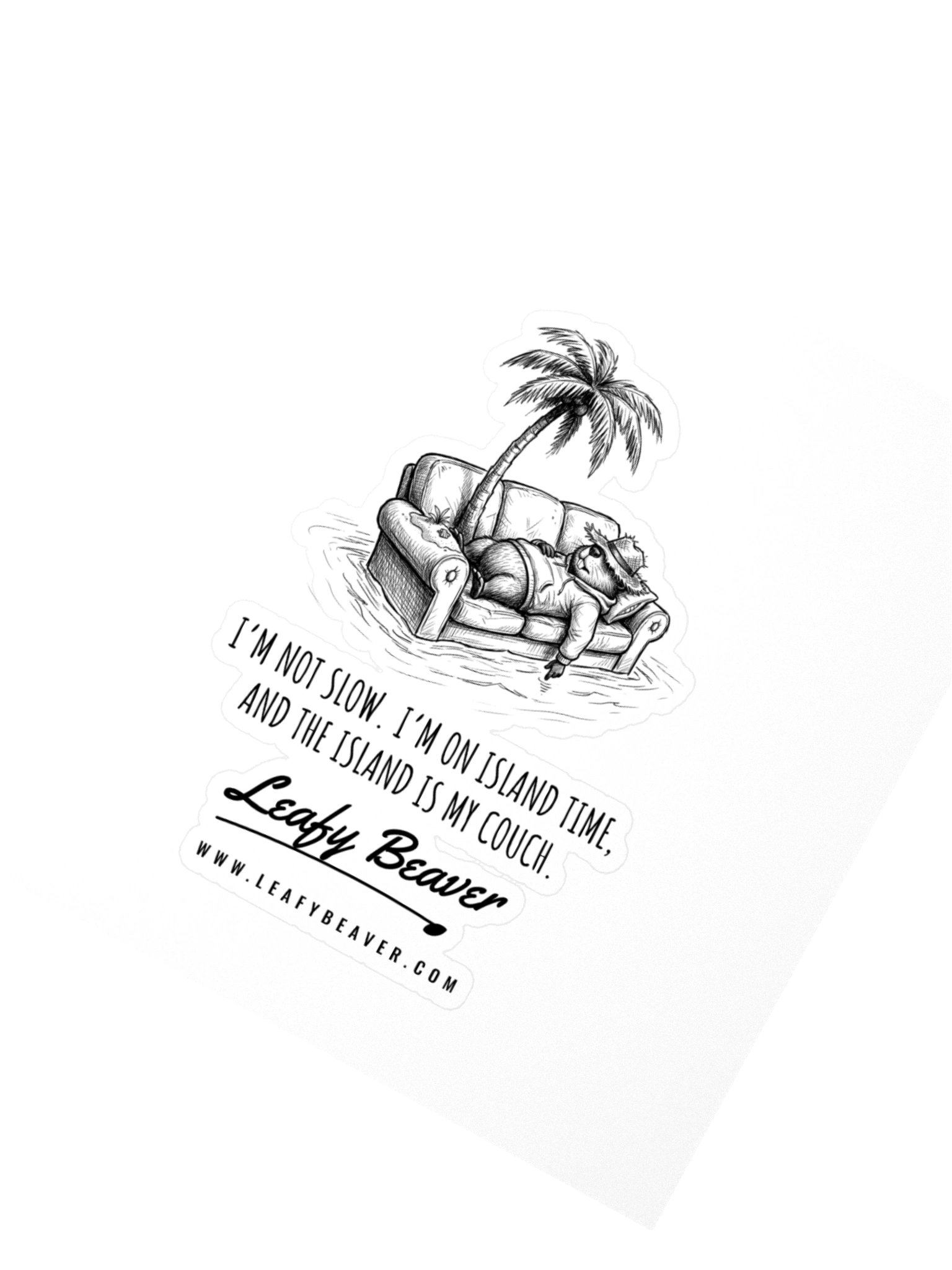 Island Time Sticker – Funny Lazy Couch Laptop Sticker product image (2)
