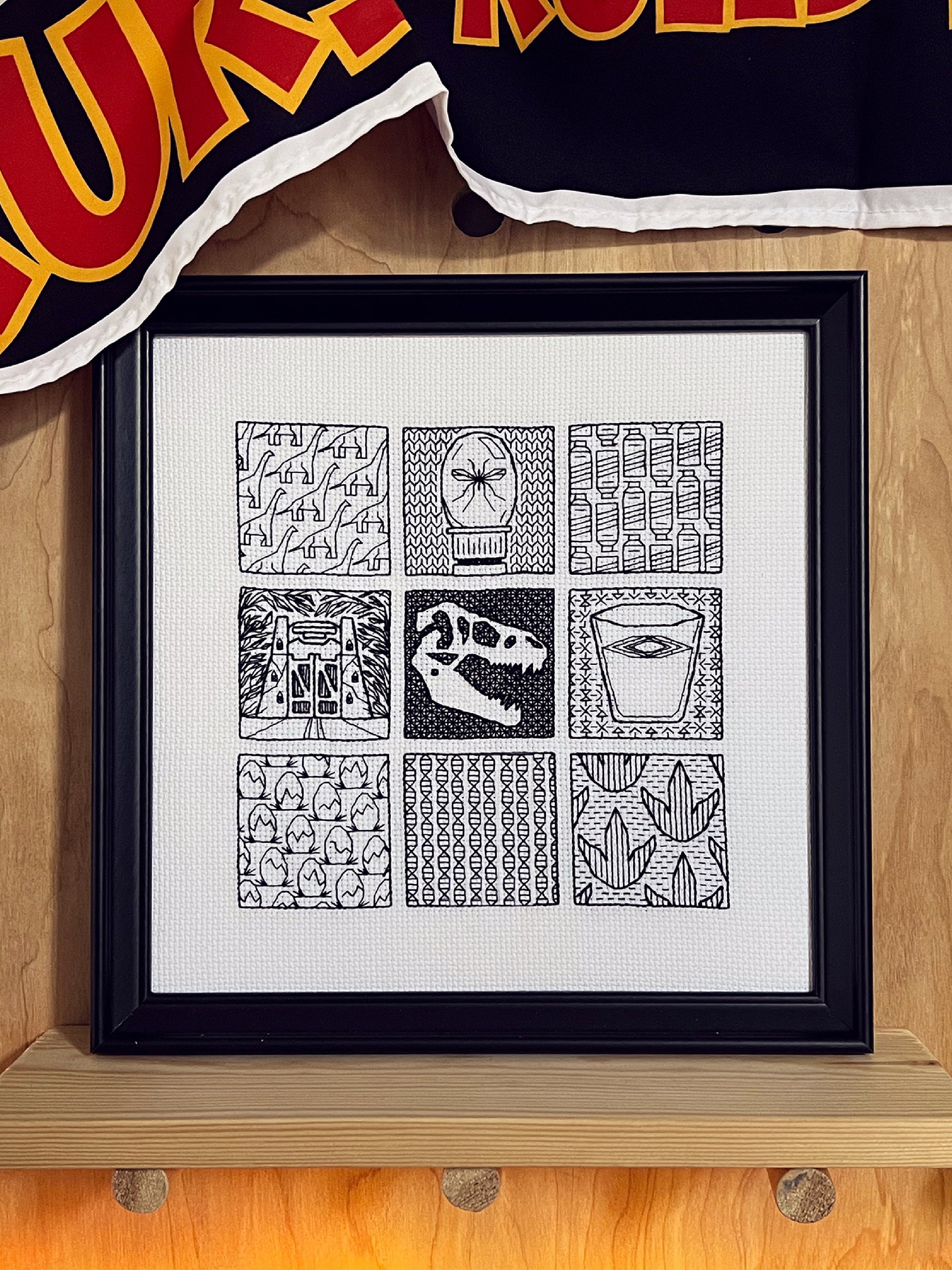 Dinosaur Safari • Blackwork Cross Stitch Pattern • PDF Digital Download product image (2)