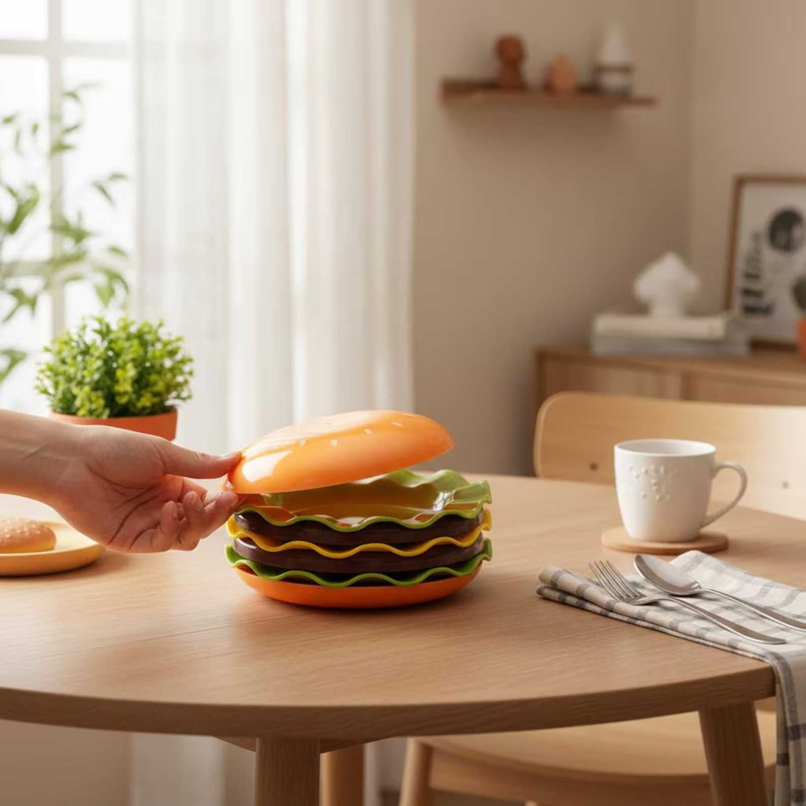 Creative 7-Piece Hamburger Tableware & Snack Storage Set product image (3)