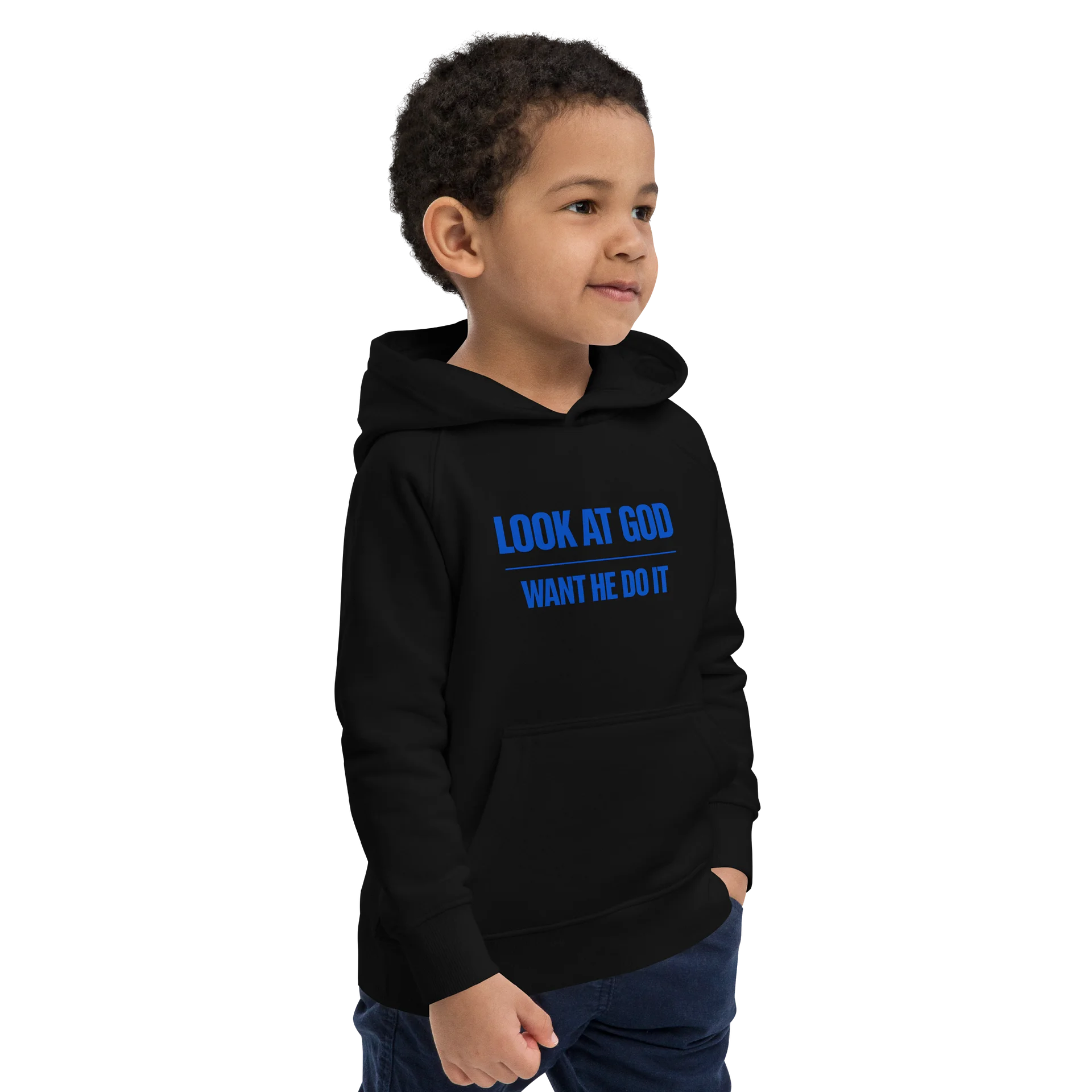 Look At God Want He Do It Kids Hoodie – Royal Blue product image (2)