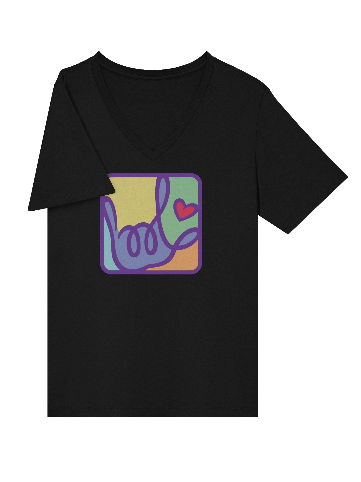 Womens Forever ILY Pastel Box V-Neck T-shirt product image (5)