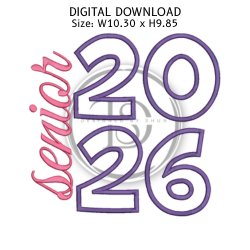 Senior 2026 Applique Embroidery Design product image (1)