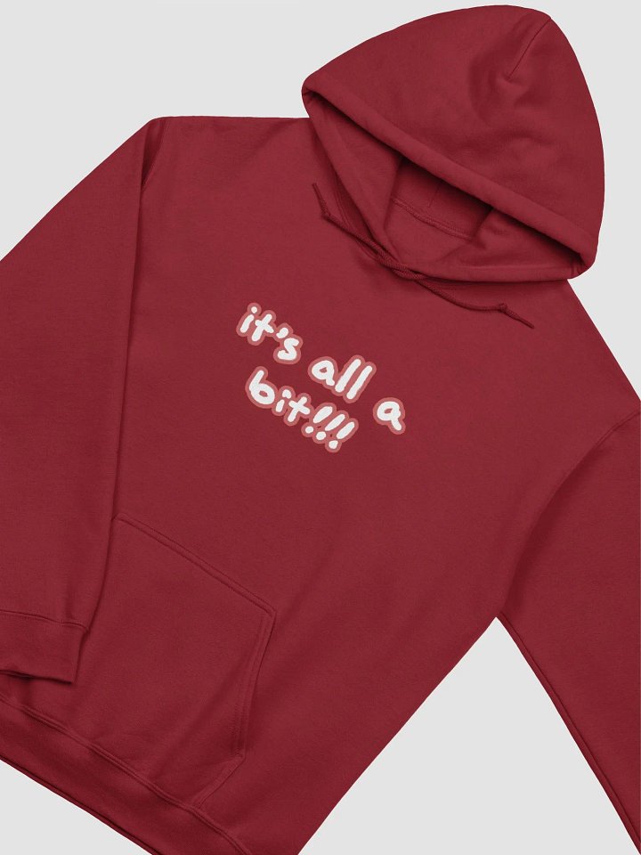 “It’s all a bit!!!” (lined design, #CB5F5F) classic hoodie product image (13)