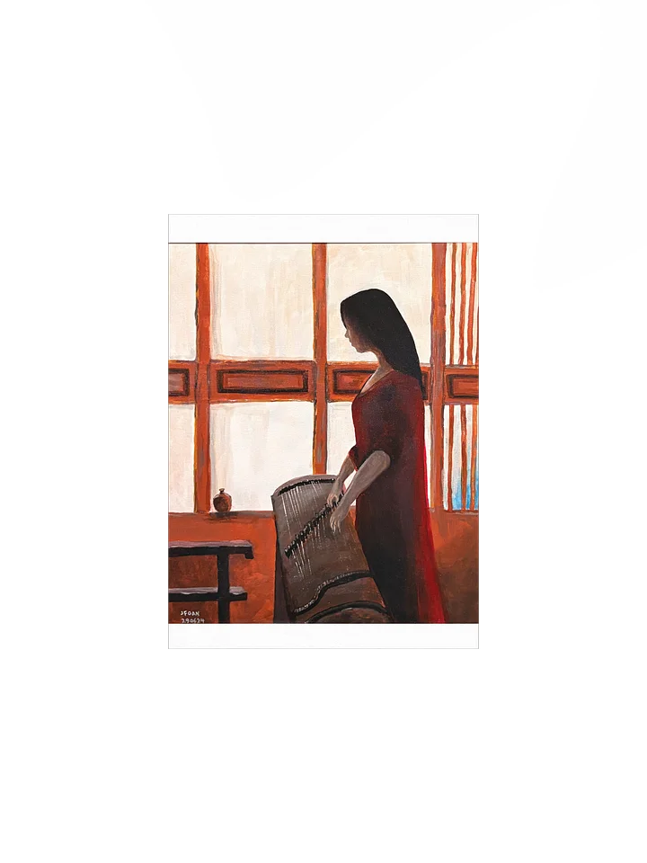 Lady With Guzheng Art Print product image (1)