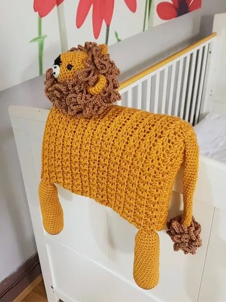 Crochet Lion Baby Blanket Pattern - 3in1 Toy, Stroller Blanket PDF - Crafting Happiness product image (2)