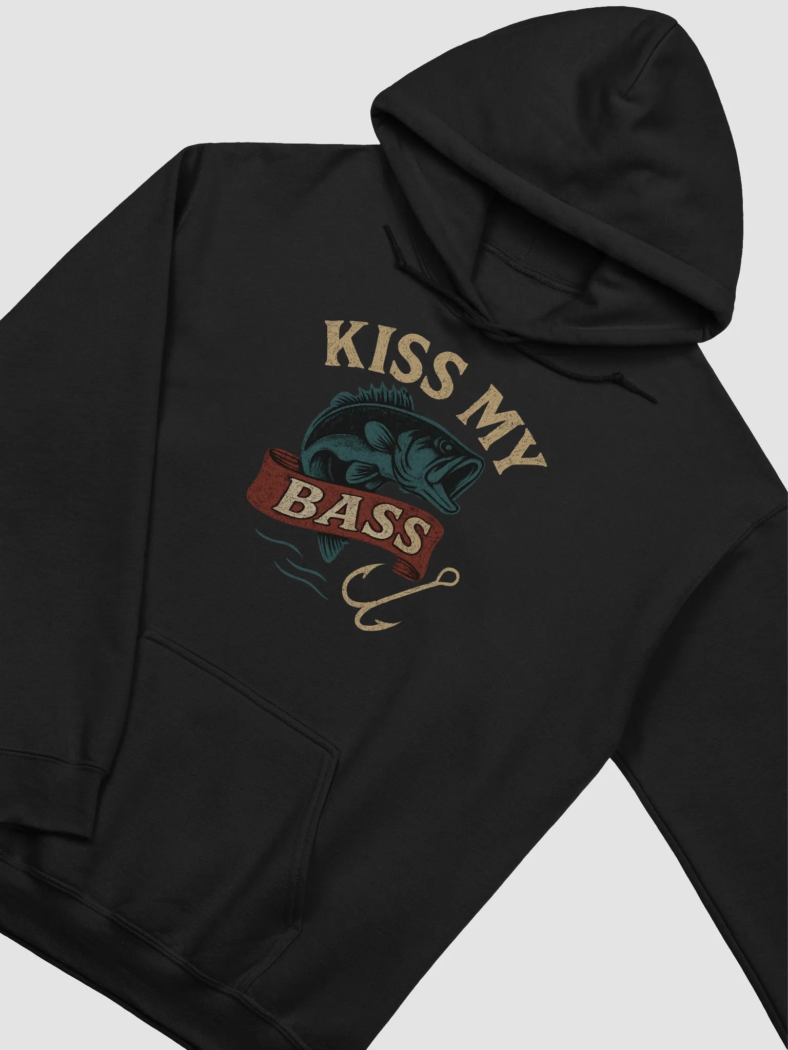 Vintage Funny Fishing Hoodie – Kiss My Bass Humor Tee product image (22)