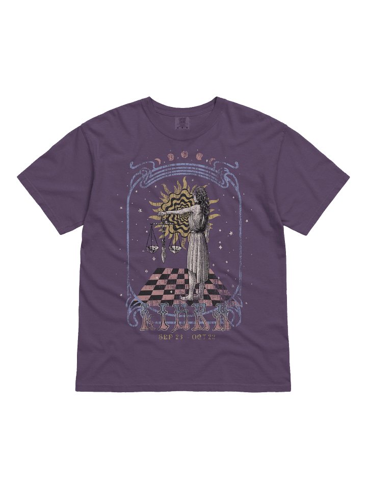 Libra Zodiac Shirt – Vintage Scales Astrology Graphic Tee (September 23 – October 22) product image (31)