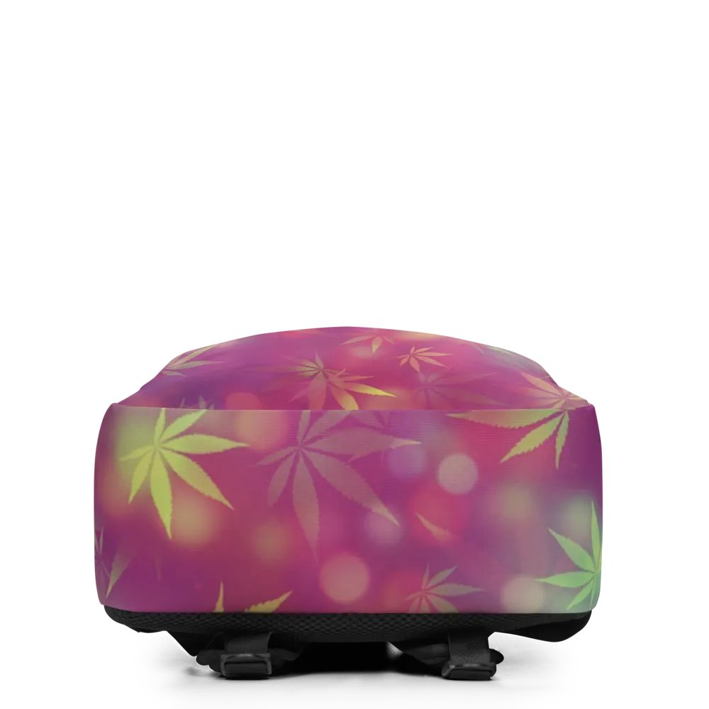 Cannabis Leaf – Vivid Maroon & Gold Bokeh Edition - Backpack product image (5)